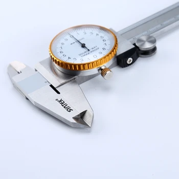 0,01 mm Dial Pinças de Aço Inoxidável Dial vernier caliper à prova de Choque Vernier Caliper 0-200mm/8