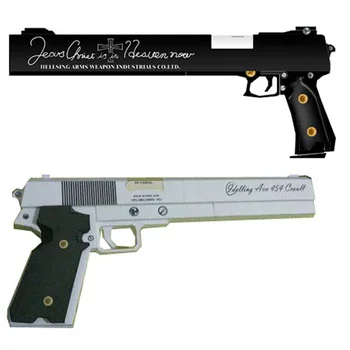 1:1 Armas de fogo Hellsing Armas Casull & Jackal de Papel em 3D Modelo de Pistola Artesanal DIY Manual de Arma de Brinquedo