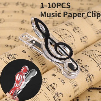 1-10pcs de Papel de Carta Clipe de Música de Piano Livro e de Folha de Plástico de Clipe de papel Nota Musical Suporte da Mola para Piano, Guitarra, Violino Parte