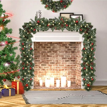 1,8 M de Natal de Vime Guirlanda Decorativa de Natal, Guirlanda Árvore de Natal Artificial de Vime para a faixa de Suspensão da Decoração da Festa