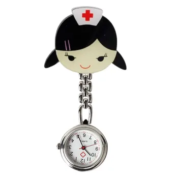 1 Pcs Bonito Harajuku Enfermeira de Parede Relógio de Peito Assistir a Tendência Relógio de Bolso de Mulheres Pin de Lapela Broche Relógio de Enfermeira