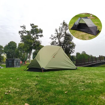 1 Pessoa Ultraleve Barraca De Camping Duplas Camada Exterior Impermeável Caminhadas Tenda De Mochila De Alumínio Pólo Sombras Single