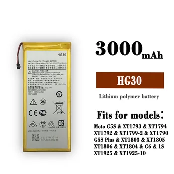 100% Original de Substituição de Bateria Para Motorola Moto G5S Mais G6 XT1806 XT1804 G6 1S 20Plus HG30 Telefone Móvel Baterias internas