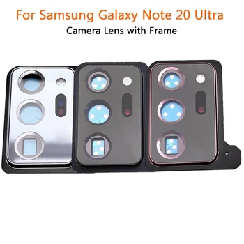 100% Original Para Samsung Galaxy Nota 20 Ultra Câmera Traseira de Vidro Tampa de Lente com Armação Titular Peças de Reposição