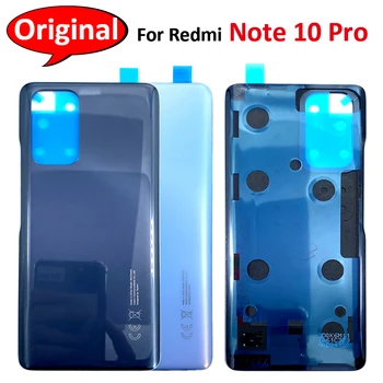 100% Original Vidro Tampa da Bateria Para o Xiaomi Redmi Nota 10 Pro Alojamento da Tampa Traseira do Painel da Porta Traseira Caso Com Adesivo M2101K6G