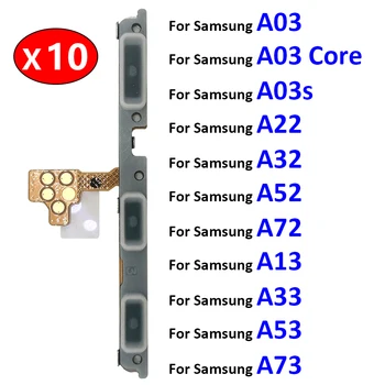 10Pcs ligar Desligar Volume do Lado do Botão de Chave Flex Cabo Para Samsung Galaxy A02 A02S A22 A32 A52 A72 A03 Núcleo A03s A33 A53 A73 4G 5G