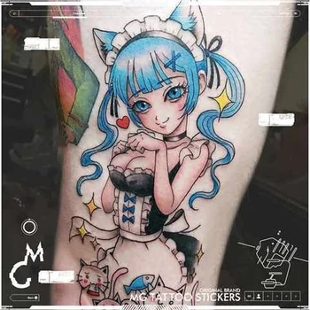 12*19cm Japonês Bonito Uniforme Querida linda Garota H Cartoon Anime Tatuagem Adesivos