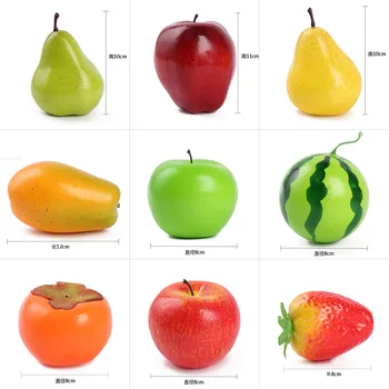 1pc Artificial de Frutas Falso Apple Decoração de Casa de Simulação de Laranja Melancia Artesanato Fotografia de Comida Adereços