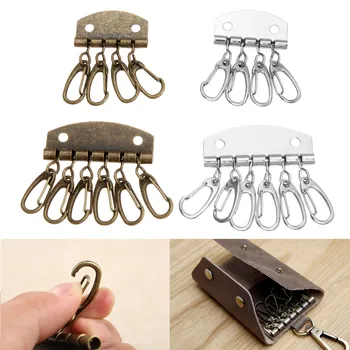 1PC Metal titular da chave chave de linha de chaveiro, organnizer com 4-6 gancho para o artesanato de Couro da chave carteira caso bolsa saco de hardware