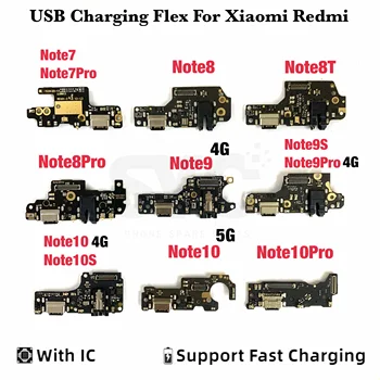 1Pcs Novo Carregador da Placa do PWB do Flex Para o Xiaomi Redmi Nota 8 8 9 9 7 10 Pro 5G 9A Porta USB Conector Dock de Carregamento do Cabo de Fita