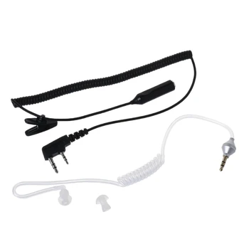 2-Pin PTT Microfone Fone de ouvido de 3,5 mm Ar de Tubo Acústico Auscultador para Baofeng UV-5R 888s