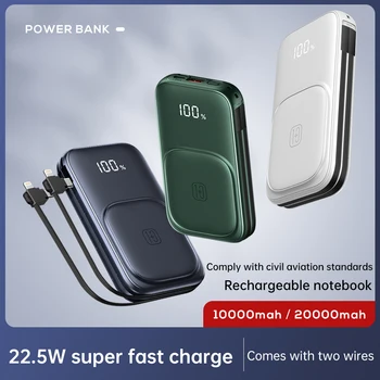 20000mAh Magnético Qi sem Fio de Alimentação do Carregador do Banco Construído no Cabo de PD 20W/22,5 W Carregamento Rápido para o iPhone 12 Huawei Xiaomi Powerbank
