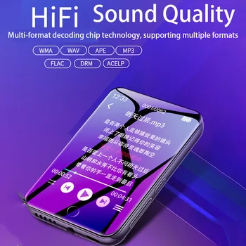 2022 M7 Metal MP4 Player Bluetooth 5.0 alto-Falante Embutido de 2,8 Polegadas Tela Grande sensível ao Toque Mp3 E-book Pedômetro Gravação de Vídeo, Rádio