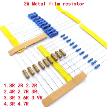20pcs 2W de resistores de filme de Metal de 1% 1,8 R 2R 2.2 R 2.4 R 2.7 R 3R 3.3 R 3.6 R 3.9 R 4.3 R R 4.7 1.8 2 2.2 2.4 2.7 3 3.3 3.6 3.9 4.3 4.7 ohm
