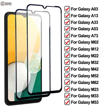 2Pcs de Vidro Temperado Para Samsung Galaxy A03 Núcleo A13 A33 A53 A73 M23 M33 M53 Protetor de Tela M02 M12 M22 M32 M42 M52 M62 de Vidro