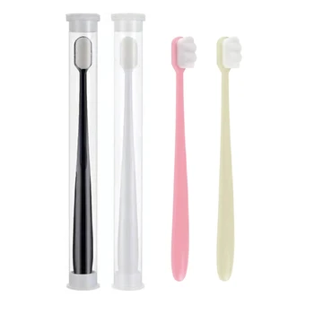 2Pcs Ultra-fine Escova de dentes Macia Adulto Milhões de Nano Cerdas Onda de Bambu Dentes Escova de Limpeza Com o Titular Caixa de Cuidados de Higiene Oral