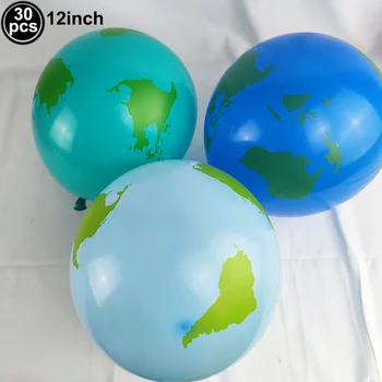 30pcs 12inch Globo Mapa Balões de Látex para o Espaço Exterior Temática da Festa de Aniversário do Dia da Terra Decorações Terra Balões de Látex