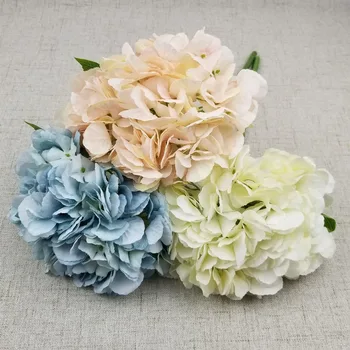34 cm de Seda Flor Hortênsia Flores Artificiais Buquê Falso Flores para Casa, Decoração de Casamento Interior Mariage Falso Flor