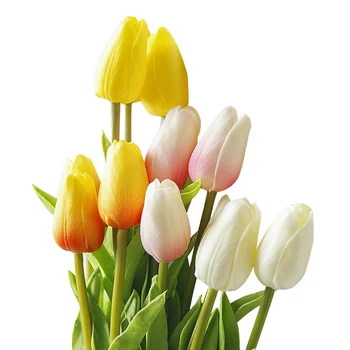 34 cm Falso Tulip Flor Artificial Toque Real Buquê Festa de Casamento, Presentes de Suprimentos de Decorações de Natal Para a Casa Ornamento de Jardim