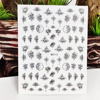 3D Adesivos para Unhas Geometria Flores as Flores de Cerejeira de Linha de Unhas de Arte, Decoração Manicure Adesivos Decalque de Unhas Folha de Acessórios