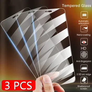 3PCS Proteção de Vidro Temperado para o IPhone 12 13 Pro Max 7 8 6s Plus Protetor de Tela de Vidro para IPhone 11 Pro XR X XS Max.