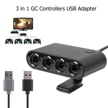4 Portas Conversor para GameCube GC Controlador de Adaptador USB para Nintend Mudar NGC/Wii u/PC Estrela Jogo de Luta Com Suporte 3 em 1