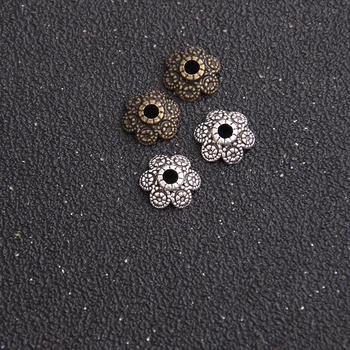 40pcs 10*11 mm de Duas Cores de Liga de Metal receptáculo DIY espaçadas acessórios de jóias Encantos Receptáculo Bola Caps Para Fazer Jóias