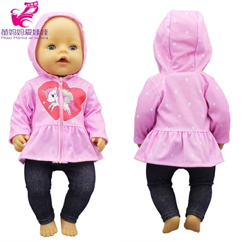 43 cm reborn baby dolls roupas camisola calça conjunto de 18 polegadas menina roupas de boneca brinquedo de menina boneca usar acessórios