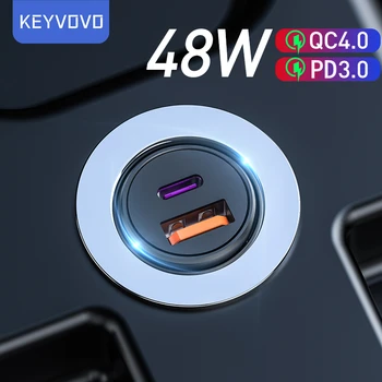 48W QC PD 4.0 3.0 Carga Rápida Carregador de Carro para o iPhone 12 11 Pro Max Mini Xiaomi Huawei, Samsung S10 9 de Carregamento Rápido Tipo C USB