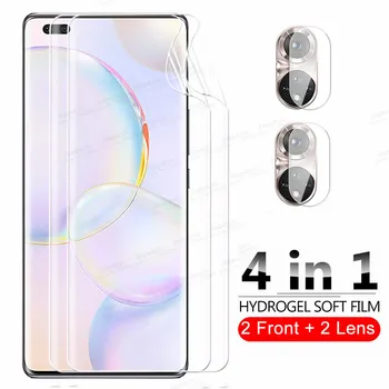 4in1 Hidrogel Filme Para o Huawei Honor 50 Pro SE 9 X 10 9 20 Lite 10i 30i 20 8X 8A 8C 8E 9A 9S 9C Câmara Protetor de Tela Não de Vidro
