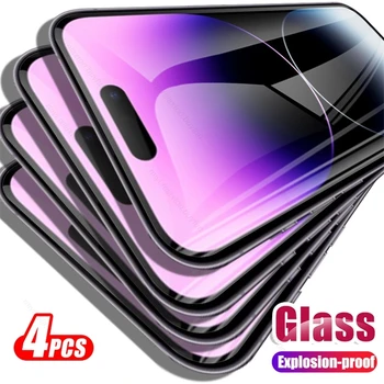 4PCS 9H Premium de Vidro Temperado Para o Iphone da Apple 14 Pro Max Plus ProMax 2022 Protetor de Tela à prova de Explosão HD Filme Protetor Tampa