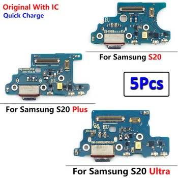 5Pcs，Original de Porta de Carregamento USB Soquete de Tomada Jack Conector de Carga a Bordo Para Samsung S20 Plus Ultra G986B G988B G981B