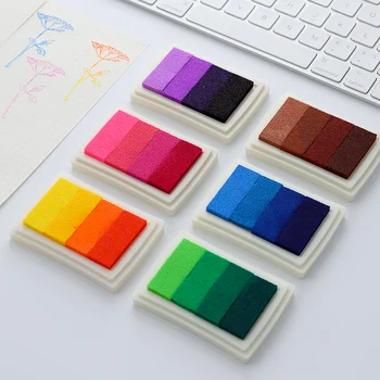 6Patterns Gradiente de Desvanecimento Almofada de Tinta Scrapbooking Material Multi Cor Para DIY Estampagem de Pintura a Dedo Cartões de Fazer Enfeite
