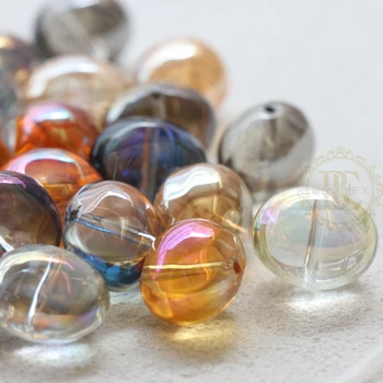 8 Peças Banhado Esferas de Cristal - Nugget 13x16mm (G358)