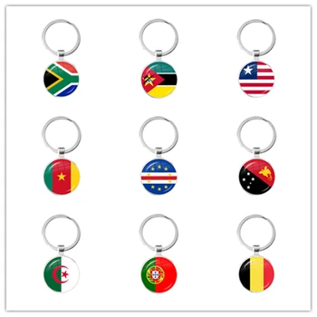 A África Do Sul,Moçambique,Libéria,Camarões,Cabo Verde,Papua Nova Guiné,Argélia,Bélgica,Portugal Bandeira Nacional Chaveiros Para Presente