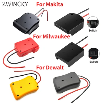 Adaptadores de bateria Para Makita/Bosch/Milwaukee/Dewalt/Black&Decker 18V de Potência Adaptador de Conector Dock Titular Fios 14 Awg com interruptor