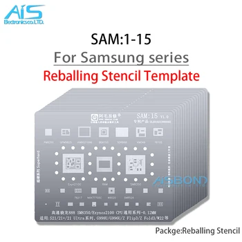 Amaoe SAM1-15 BGA Reballing Estêncil Para a Samsung, Todas as séries de Uma gama completa CPU Exynos de ALIMENTAÇÃO Carregador de IC de Estanho Líquido de Reparação