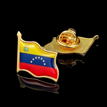 América do sul Venezuela Esmalte Metal 3D Acenando com a Bandeira Nacional do País Pin de Lapela o Emblema