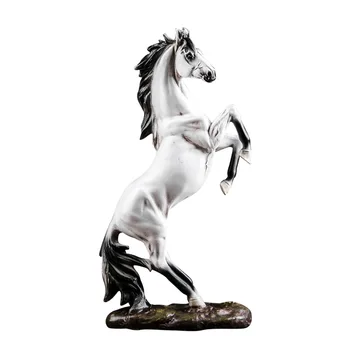 Aniversário Cavalo Decoração De Aniversário Antigo Resina Decoração Home Acessórios Galope Do Cavalo Retrô Cavalo Branco Escultura