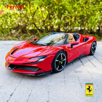 Bburago 1:18 Ferrari SF90 Aranha genuíno de fundição carro modelo de simulação da liga de modelo de carro artesanato, decoração brinquedo coleção