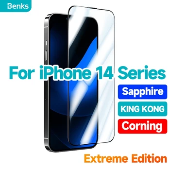 Benks 0,4 mm King Kong Corning Vidro Temperado Filme Para iPhone 14 Plus Pro Max GlassWarrior Safira Revestimento Protetor de Tela do Filme