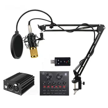 BM 800 Profissionais Microfone de Condensador bm800 de Áudio, gravação de Vocais para Computador karaoke Phantom power pop filtro de placa de Som