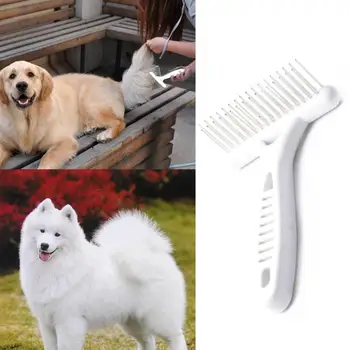 Branco Rake Pente para Cães Pincel Curto, o Cabelo Longo Pele Derramamento Remover Gato Cão Escova de Ferramentas Grooming do Cão de Estimação de Suprimentos