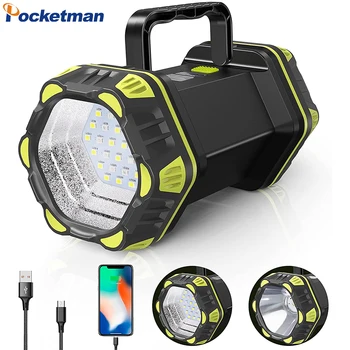 Brilhante Super do DIODO emissor de Luz de Trabalho Waterproof a Luz de Camping USB Recarregável Lanterna Holofote Camping Lanterna Holofote
