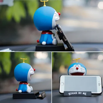Cartoon Balançar A Cabeça De Boneca Decoração Do Carro Azul Gordura Carro Ornamentos Pokonyan Boneca Decoração Interior Do Carro Lindo Auto Acessórios De Presente