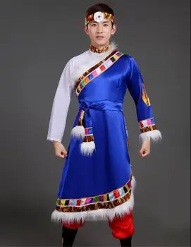 Chinês Dança Folclórica Tibetano De Desempenho Do Vestuário De Homens De Terno Vintage Clássico
