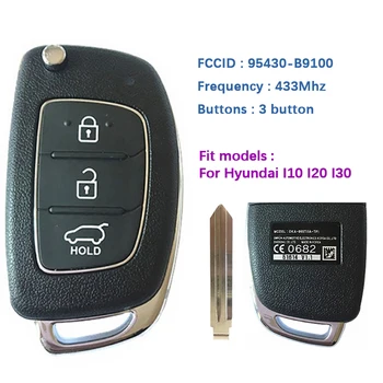 CN020076 Original 4 Botão Flip Hyundai I10 I20 I30 Chave Remota Com 433Mhz CE0682 FCCID 95430-B9100 OKA-865T(IA-TP)