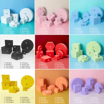 Conjunto de 8 Peças de Fotografia com Adereços, de Polímeros de Espuma Cubos de Jóias Cosméticos de Brinquedo de Tiro Posando Foto Studio Acessórios de Fotografia