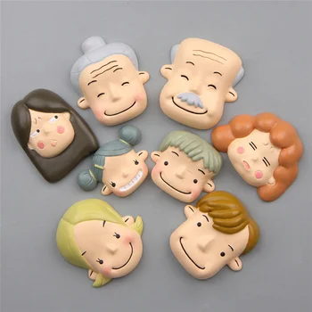 Criatividade de desenhos animados Família Feliz Ímãs de Geladeira 3D Refrigerador Magnético Adesivo de Caracteres de Decoração de Casa de Acessórios de Presente