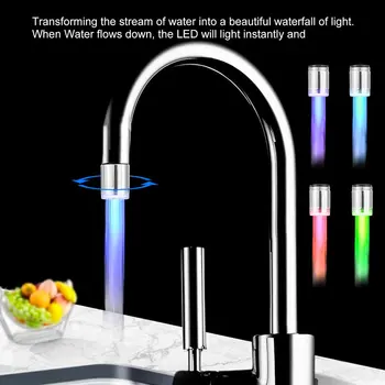 Criativo Temperatura do Sensor do DIODO emissor de Luz de Torneira de Água Toque de Brilho Iluminação Duche Pulverização Torneira para Cozinha casa de Banho